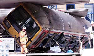 Wreckage at the station