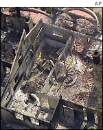 Burnt out house