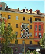 Repainted building