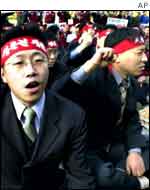 Workers at Hyundai
