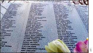 Memorial to victims of the Lockerbie bombing