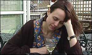 Woman drinking wine