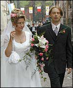 Newlyweds in Krakow