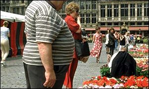Obese man