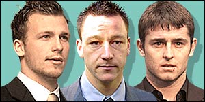 Jody Morris (left), John Terry and Des Byrne