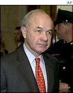 Former Enron CEO Kenneth Lay arrives for a Senate Commerce Committee hearing 