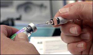 Needle being filled