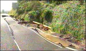 Damaged road