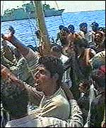 Refugees boat