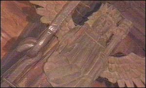 Carved wooden angel