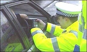 Officer issuing breathalyser
