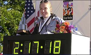 Paula shows off the new world record