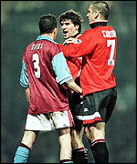 Julian Dicks, Roy Keane and Eric Cantona