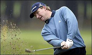 Ernie Els plays a shot during the morning session