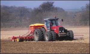 Tractor on a farm