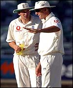 Steve Harmison (left) with Andrew Caddick
