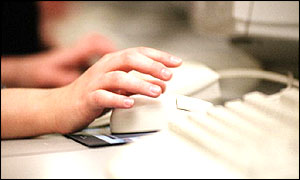 Hand on mouse