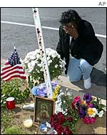 Floral tribute to sniper victims