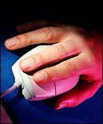 Hand on mouse