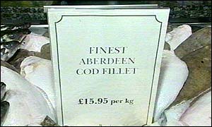 Price tag for fish