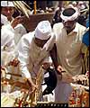 Balinese get ready to sacrifice a pig