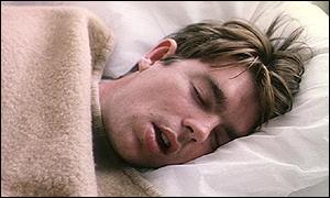 Man snoring