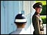 North and South Korean soldiers along the tense boundary between the two Koreas