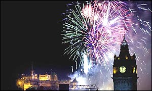 Fireworks at castle