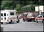Photograph of ambulance taking the injured to Charing Cross Hospital