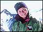 Alison Hargreaves with mountains in background