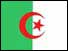 Green and white vertical stripes with red crescent and star in middle