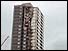 Ronan Point tower block showing corner of building has collapsed