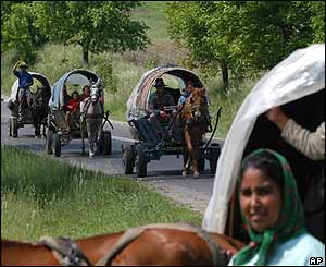 Wagons on the road