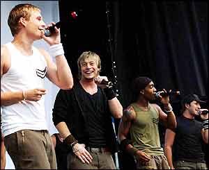 Blue on stage
