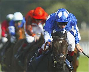 Frankie Dettori and Nyramba land the Watership Down Stud Sales race run at Ascot