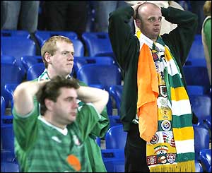Disappointed Irish fans after defeat to Switzerland