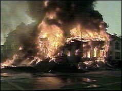 Building on fire