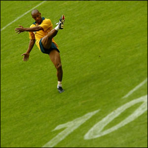 George Gregan in action during the Australian Wallabies Captain's Run at Suncorp Stadium in Brisbane, Australia