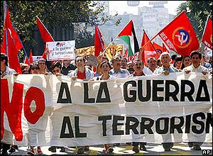 Marchers with a 