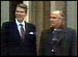 Reagan and Gorbachev standing side by side