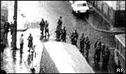 Romania security forces in Timisoara during the crackdown