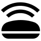 icon showing a smart speaking with sound waves coming from it at the top