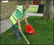 Pauline Wright litter picking