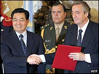 Nestor Kirchner ve Hu Jintao
