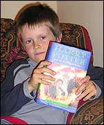 Picture: Morgan with his Harry Potter book