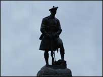 A memorial to the Highland Regiment at Beaumont Hamel on the Somme.