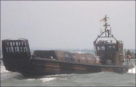 A landing craft off Studland Beach, for D-Day's 65th anniversary (photo by Patricia Beale)
