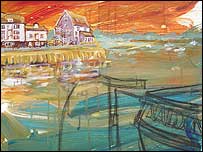 One of the prints on display