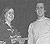 Gwen Sims Williams enillydd Tlws Coffa Trystan Maelgwyn gyda'r beirniad Eirug Salisbury