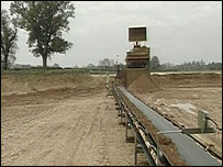 A gravel quarry